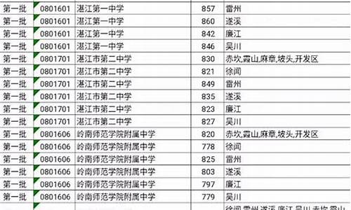 湛江市高中排名及分数线,湛江高中部的排名