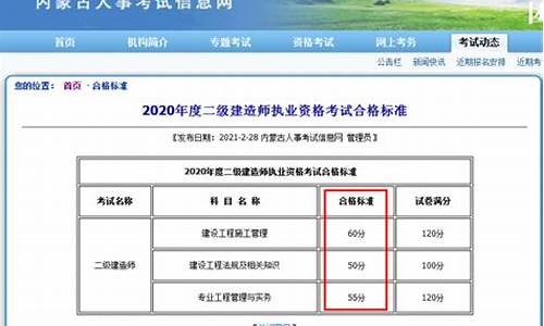 陕西二建机电合格分数线,陕西二建合格分数线2021