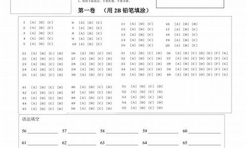 2021江苏高考英语答题卡-江苏高考英语答题卡